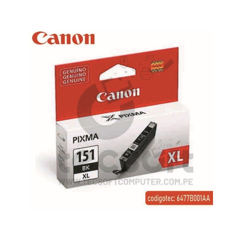 TINTA CANON CLI 151XL BLACK MG 6210 5410 IP 7210