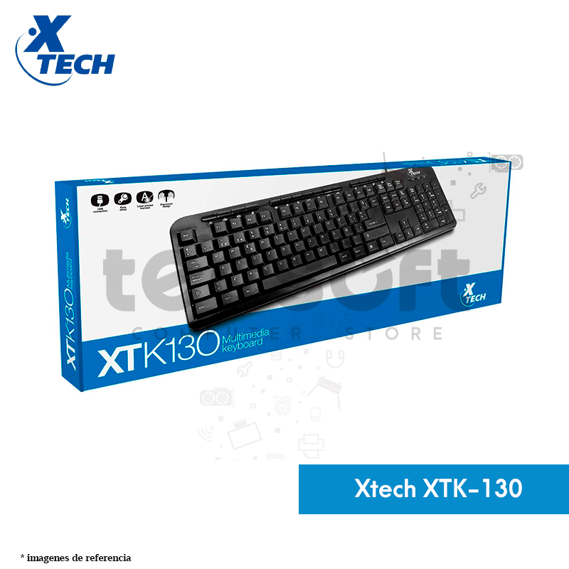 Teclado multimedia Xtech en español XTK-130 Negro