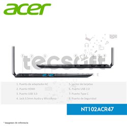 Laptop Acer Spin SP314-52-52AK | Intel Core I5-8265U | 8GB RAM | 1 TB HHD  (NT102ACR47)
