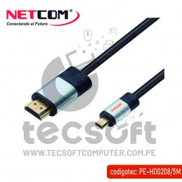 Ripley - CABLE MICRO HDMI A HDMI 5 METROS NETCOM 2.0 4K 60 HZ ULTRA HD E  ARC SANTOFA ELECTRONICS