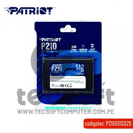 Ssd накопитель patriot p210 p210s512g25 512гб производитель