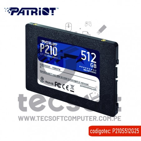 Ssd накопитель patriot p210 p210s512g25 512гб производитель