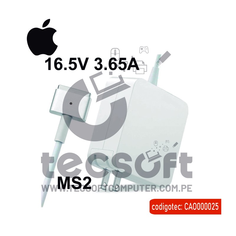 Cargador para Macbook Pro Magsafe 16.5v, 3.65a, 60w