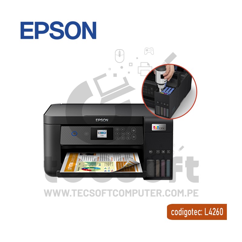 Incierto estoy de acuerdo Suplemento Impresora Multifuncional Epson EcoTank L4260 Sistema Continuo Wi-Fi