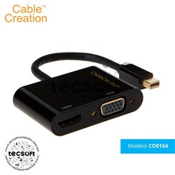 Adaptador Mini DP a HDMI VGA, 2 en 1 (dos en uno)